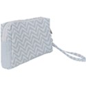 Chevrons Bleu clair/Blanc Wristlet Pouch Bag (Small) View2