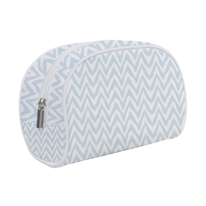 Chevrons Bleu clair/Blanc Make Up Case (Small)