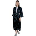 Blue Turtles On Black Maxi Satin Kimono View1