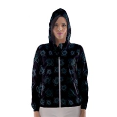 Blue Turtles On Black Women s Hooded Windbreaker by contemporary