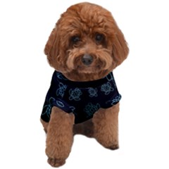 Blue Turtles On Black Dog T-shirt