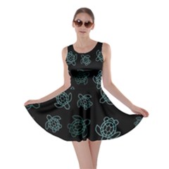 Blue Turtles On Black Skater Dress by contemporary