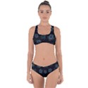 Blue Turtles On Black Criss Cross Bikini Set View1