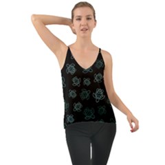 Blue Turtles On Black Chiffon Cami by contemporary