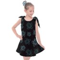 Blue Turtles On Black Kids  Tie Up Tunic Dress View1