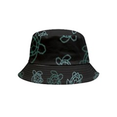 Blue Turtles On Black Bucket Hat (kids)