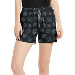 Blue Turtles On Black Runner Shorts by contemporary