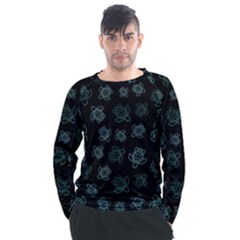 Blue Turtles On Black Men s Long Sleeve Raglan Tee