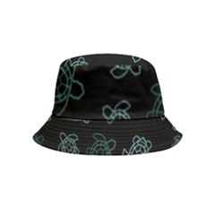 Blue Turtles On Black Inside Out Bucket Hat (kids)