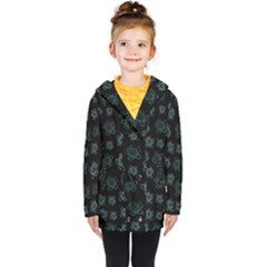 Blue Turtles On Black Kids  Double Breasted Button Coat by contemporary