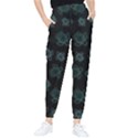 Blue Turtles On Black Tapered Pants View1