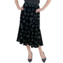 Blue Turtles On Black Midi Mermaid Skirt View1