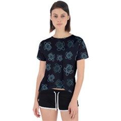 Blue Turtles On Black Open Back Sport Tee