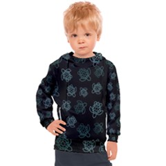 Blue Turtles On Black Kids  Hooded Pullover by contemporary