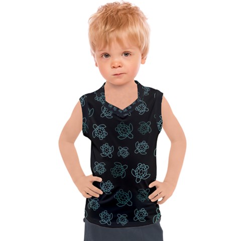 Blue Turtles On Black Kids  Sport Tank Top by contemporary