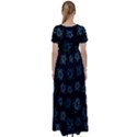 Blue Turtles On Black High Waist Short Sleeve Maxi Dress View2