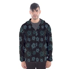 Blue Turtles On Black Men s Hooded Windbreaker by contemporary