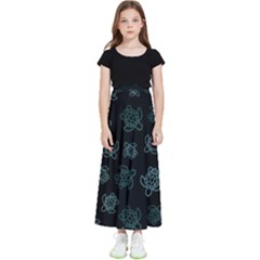 Blue Turtles On Black Kids  Skirt