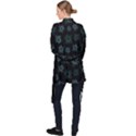 Blue Turtles On Black Long Sleeve Velvet Kimono  View2