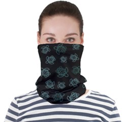 Blue Turtles On Black Face Seamless Bandana (adult)