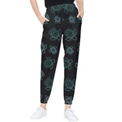 Blue Turtles On Black Tapered Pants by contemporary