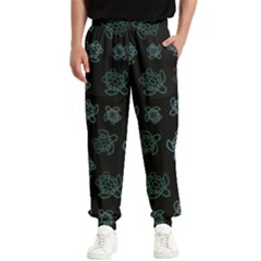 Blue Turtles On Black Men s Elastic Waist Pants by contemporary