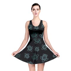 Blue Turtles On Black Reversible Skater Dress by contemporary