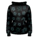 Blue Turtles On Black Women s Pullover Hoodie View1