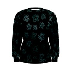 Blue Turtles On Black Women s Sweatshirt