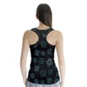 Blue Turtles On Black Racer Back Sports Top View2