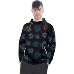 Blue Turtles On Black Men s Pullover Hoodie