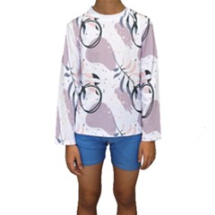 Tropical Floral Pattern Kids  Long Sleeve Swimwear by designsbymallika