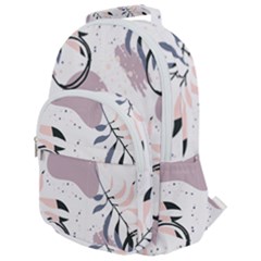 Tropical Floral Pattern Rounded Multi Pocket Backpack by designsbymallika