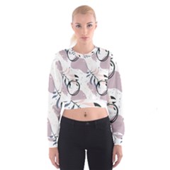 Tropical Floral Pattern Cropped Sweatshirt by designsbymallika