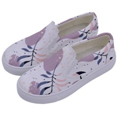 Tropical Floral Pattern Kids  Canvas Slip Ons by designsbymallika