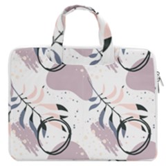 Tropical Floral Pattern Macbook Pro Double Pocket Laptop Bag (large)