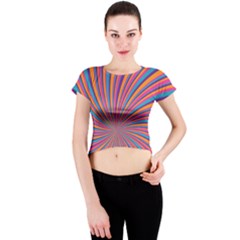 Psychedelic Groovy Pattern 2 Crew Neck Crop Top by designsbymallika