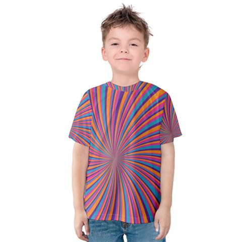 Psychedelic Groovy Pattern 2 Kids  Cotton Tee by designsbymallika