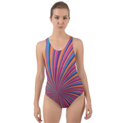 Psychedelic Groovy Pattern 2 Cut-out Back One Piece Swimsuit by designsbymallika