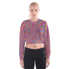 Psychedelic Groovy Pattern 2 Cropped Sweatshirt by designsbymallika