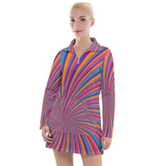 Psychedelic Groovy Pattern 2 Women s Long Sleeve Casual Dress by designsbymallika