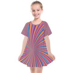 Psychedelic Groovy Pattern 2 Kids  Smock Dress by designsbymallika