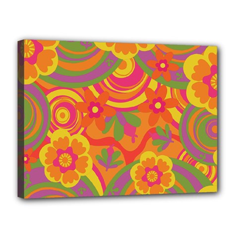 Geometric Floral Pattern Canvas 16  X 12  (stretched) by designsbymallika