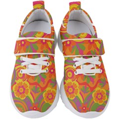 Geometric Floral Pattern Kids  Velcro Strap Shoes by designsbymallika