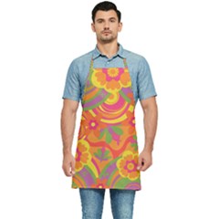 Geometric Floral Pattern Kitchen Apron