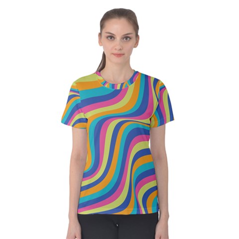 Psychedelic Groocy Pattern Women s Cotton Tee by designsbymallika