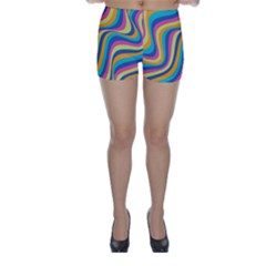 Psychedelic Groocy Pattern Skinny Shorts by designsbymallika