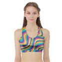 Psychedelic Groocy Pattern Sports Bra with Border View1