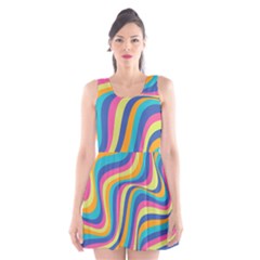 Psychedelic Groocy Pattern Scoop Neck Skater Dress by designsbymallika