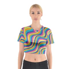 Psychedelic Groocy Pattern Cotton Crop Top by designsbymallika